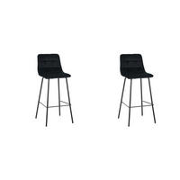 BARHOCKER Bistro Schwarz 51/44/115 cm 2er-Set - Schwarz, Textil (44/115/51cm) - LABEL51