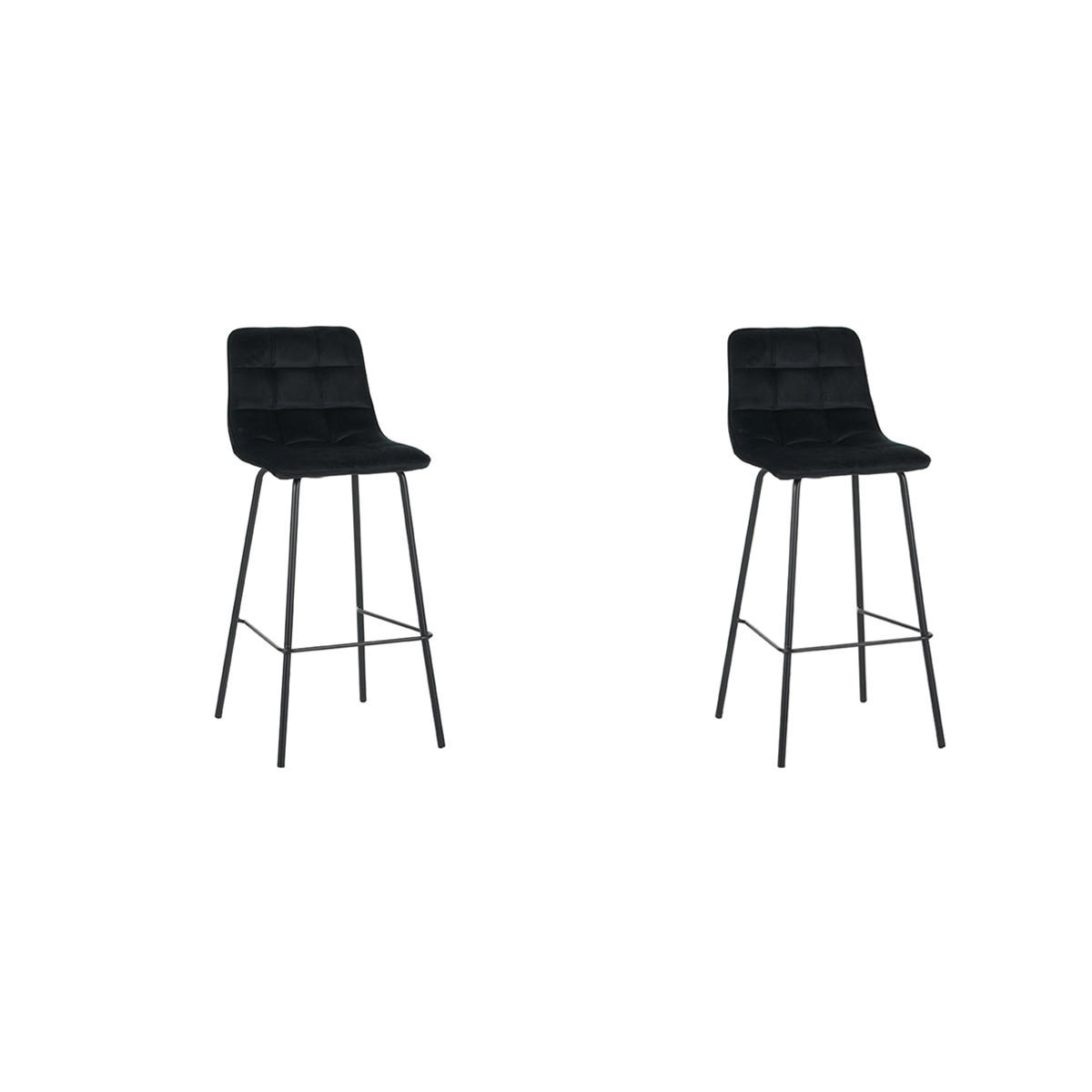 BARHOCKER Bistro Schwarz 51/44/115 cm 2er-Set - Schwarz, Textil (44/115/51cm) - LABEL51