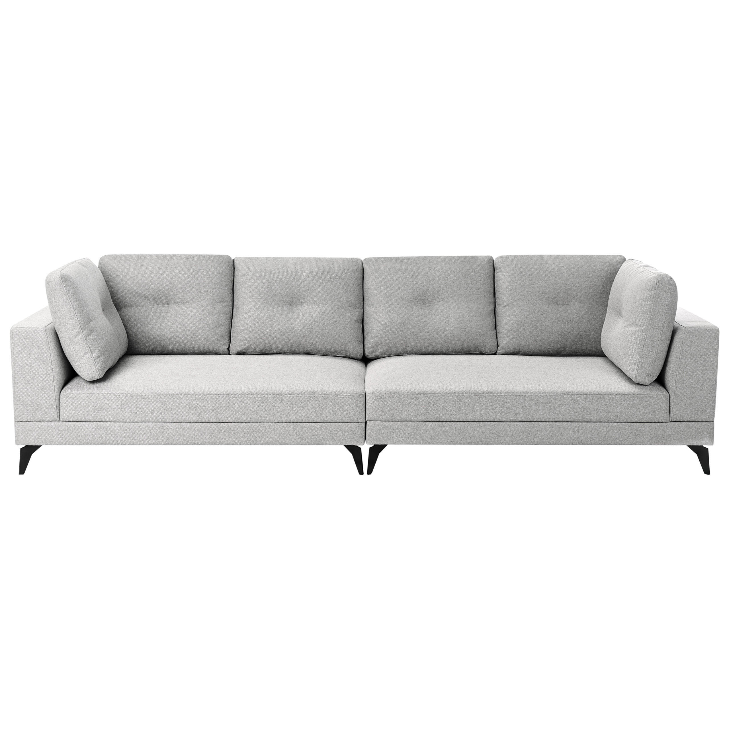 4-SITZER-SOFA Kunstleinen Grau Yuri - Dunkelgrau/Schwarz, Textil (302/88/100cm) - Beliani