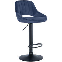 BARHOCKER Samt Blau - Blau/Schwarz, Textil/Metall (47/85/48cm) - CLP