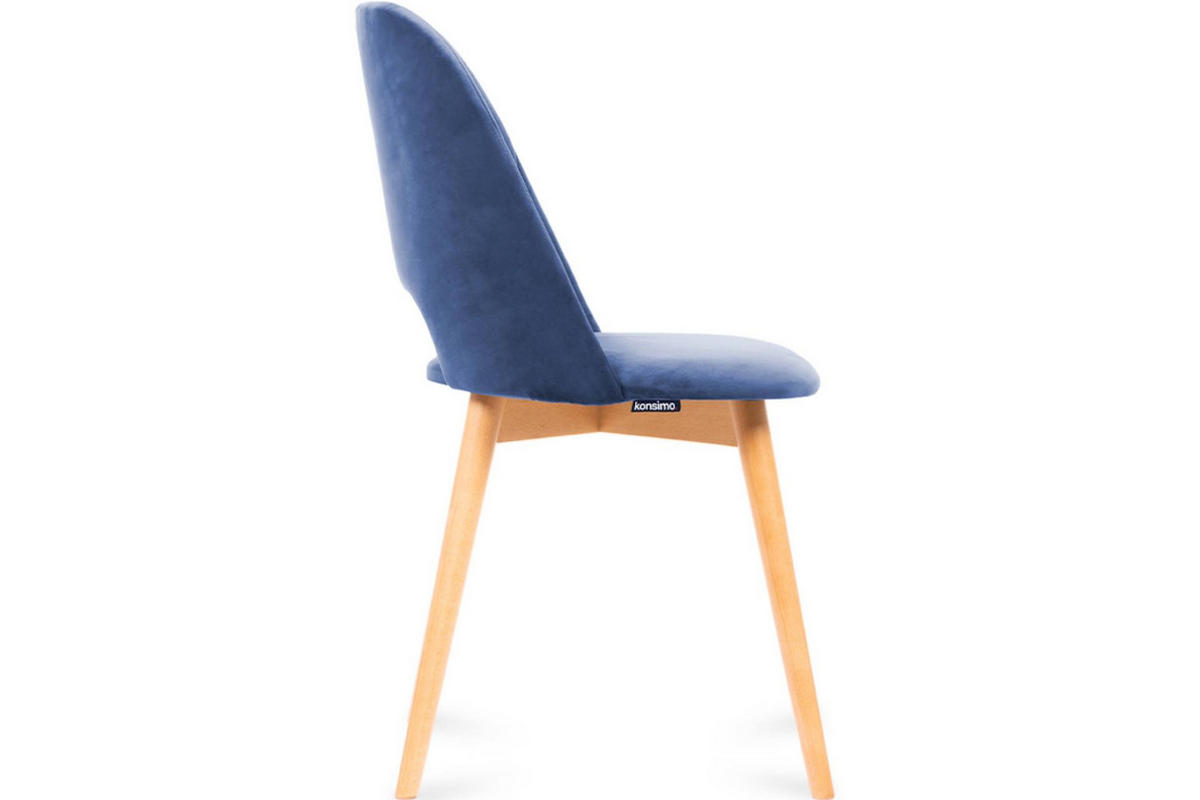 ESSZIMMERSTUHLE TINO 2-tlg Velours-Sitz, Dunkelblau - Eichefarben/Dunkelblau, Holz/Textil (48/86/44cm) - KONSIMO®