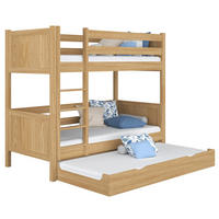 ETAGENBETT N02 mit Matratzenschublade Eiche Natur 90/180 - Eiche Artisan, Naturmaterialien/Holz (90/180cm) - N-Wood
