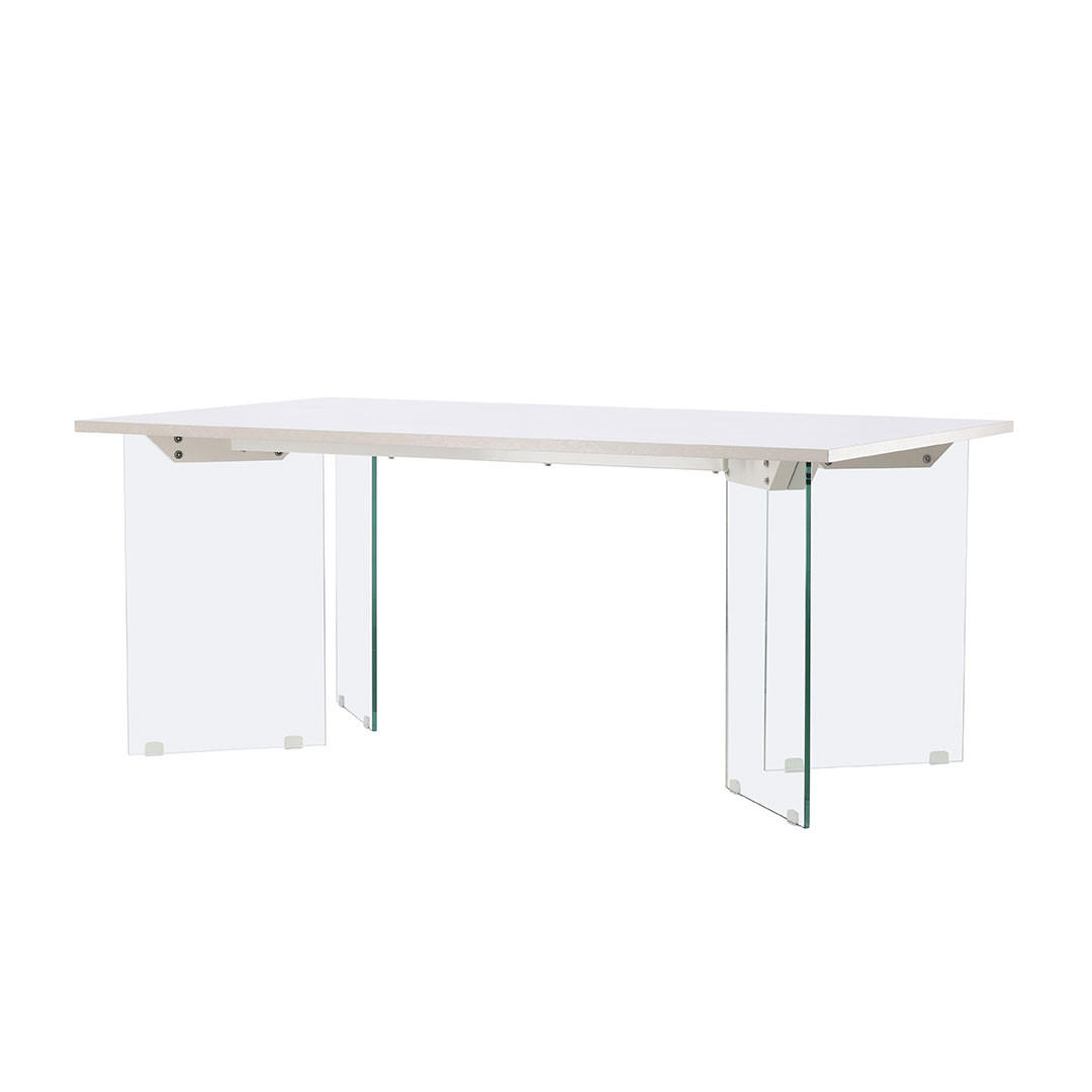 ESSTISCH, Ester, Hellgrau, MDF, 90 x 180 x 75 cm - Hellgrau, Holzwerkstoff (180/90/75cm) - ebuy24