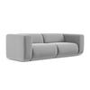 3-SITZER SOFA Samt Stoff Grau - Schwarz/Grau, Kunststoff/Textil (228/70/89cm) - LaMiaSofa