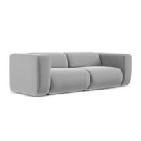 3-SITZER SOFA Samt Stoff Grau - Schwarz/Grau, Kunststoff/Textil (228/70/89cm) - LaMiaSofa
