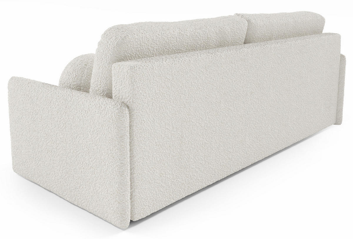 SOFA Glove Creme mit Bouclé-Bezug - Creme, Kunststoff/Textil (206/95/87cm) - Selsey