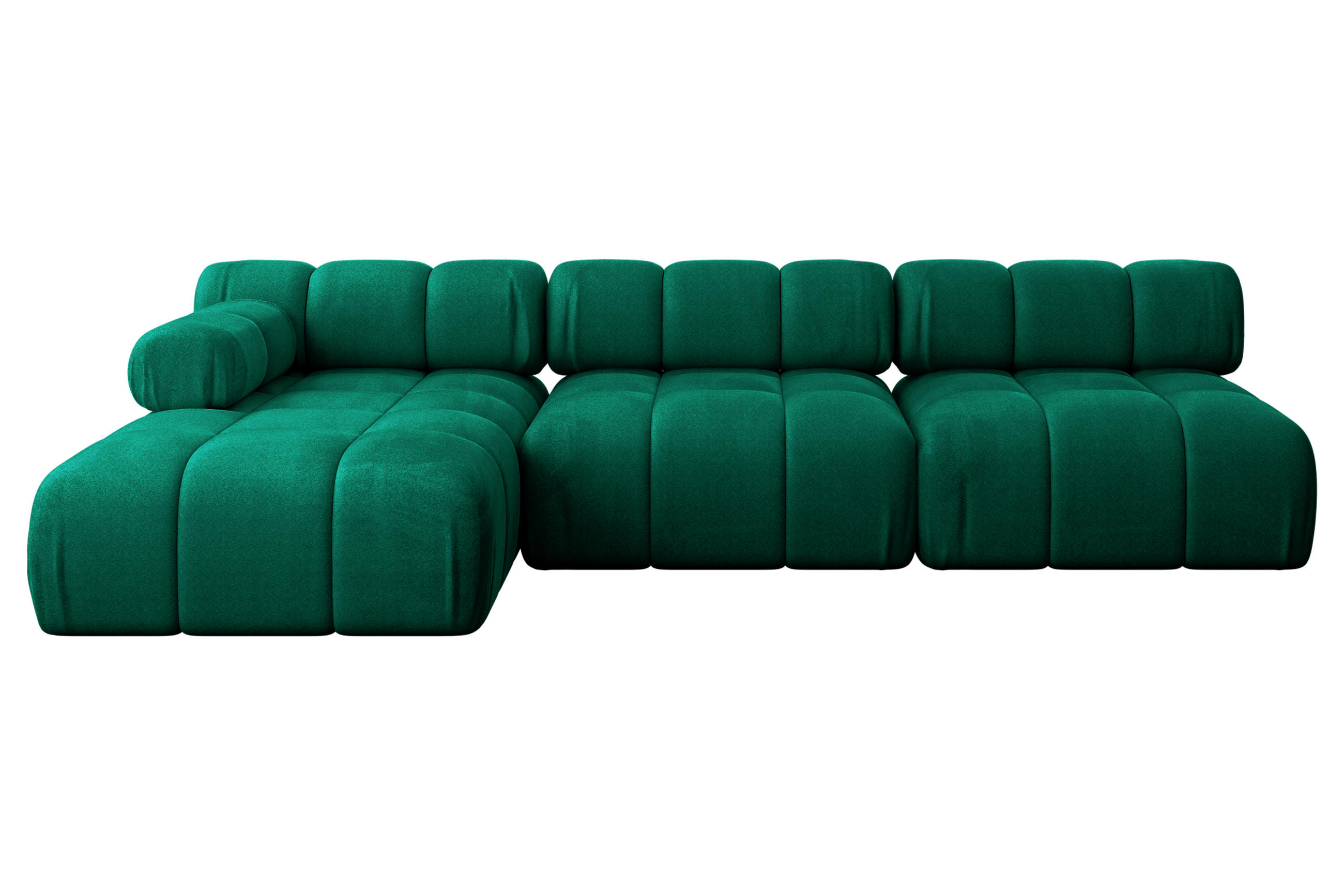 ECKSOFA modulares Sofa Razon-L2 - 285x160x70 cm Dunkelgrün Velours - Dunkelgrün, Holzwerkstoff/Textil (285/160cm) - ALTDECOR
