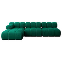 ECKSOFA modulares Sofa Razon-L2 - 285x160x70 cm Dunkelgrün Velours - Dunkelgrün, Holzwerkstoff/Textil (285/160cm) - ALTDECOR