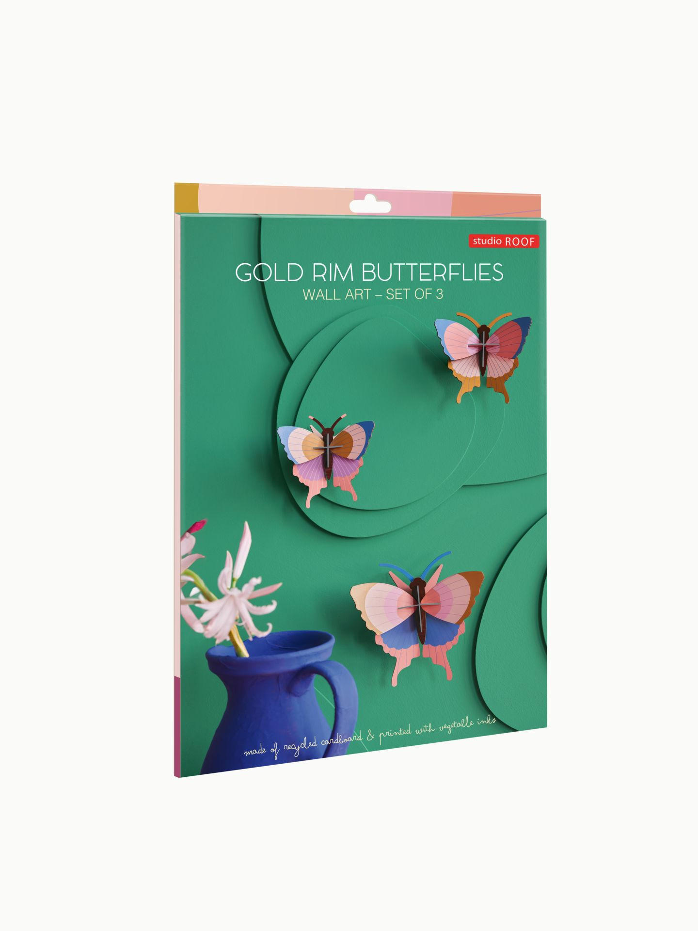 WANDDEKO Schmetterlings-Trio 5/16.5 cm - Multicolor, Wellpappe (5/16.5/17cm) - KUNSTLOFT
