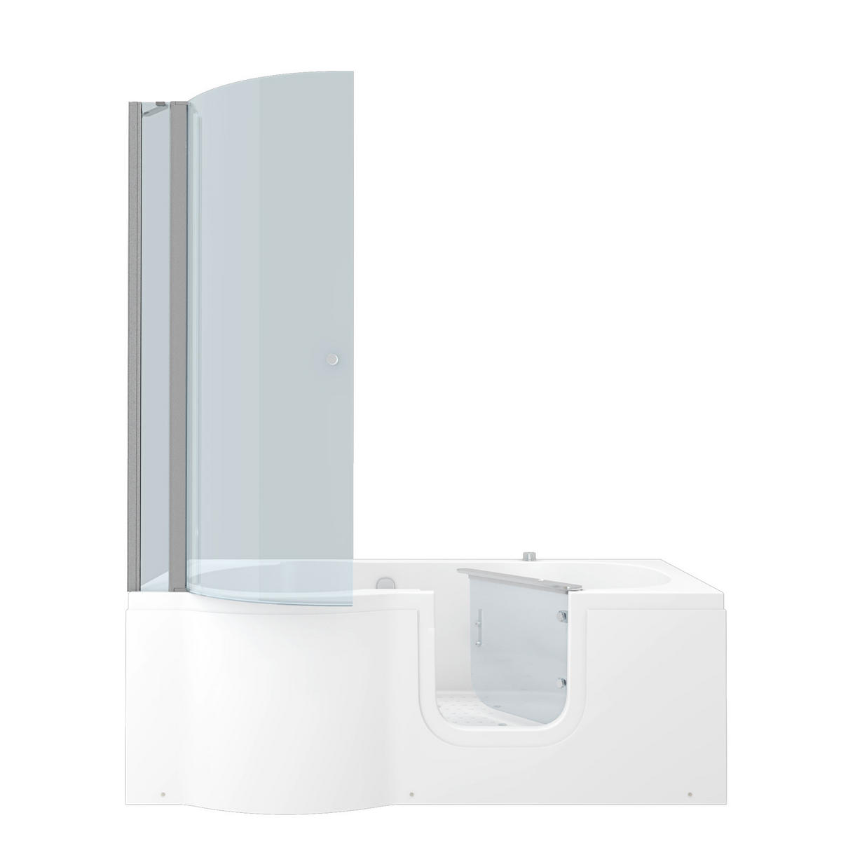 SENIORENDUSCHE S12D-AIR-R-EC Weiß - Weiß, Glas/Kunststoff (170/200/85cm) - AcquaVapore by Sandra Jentho