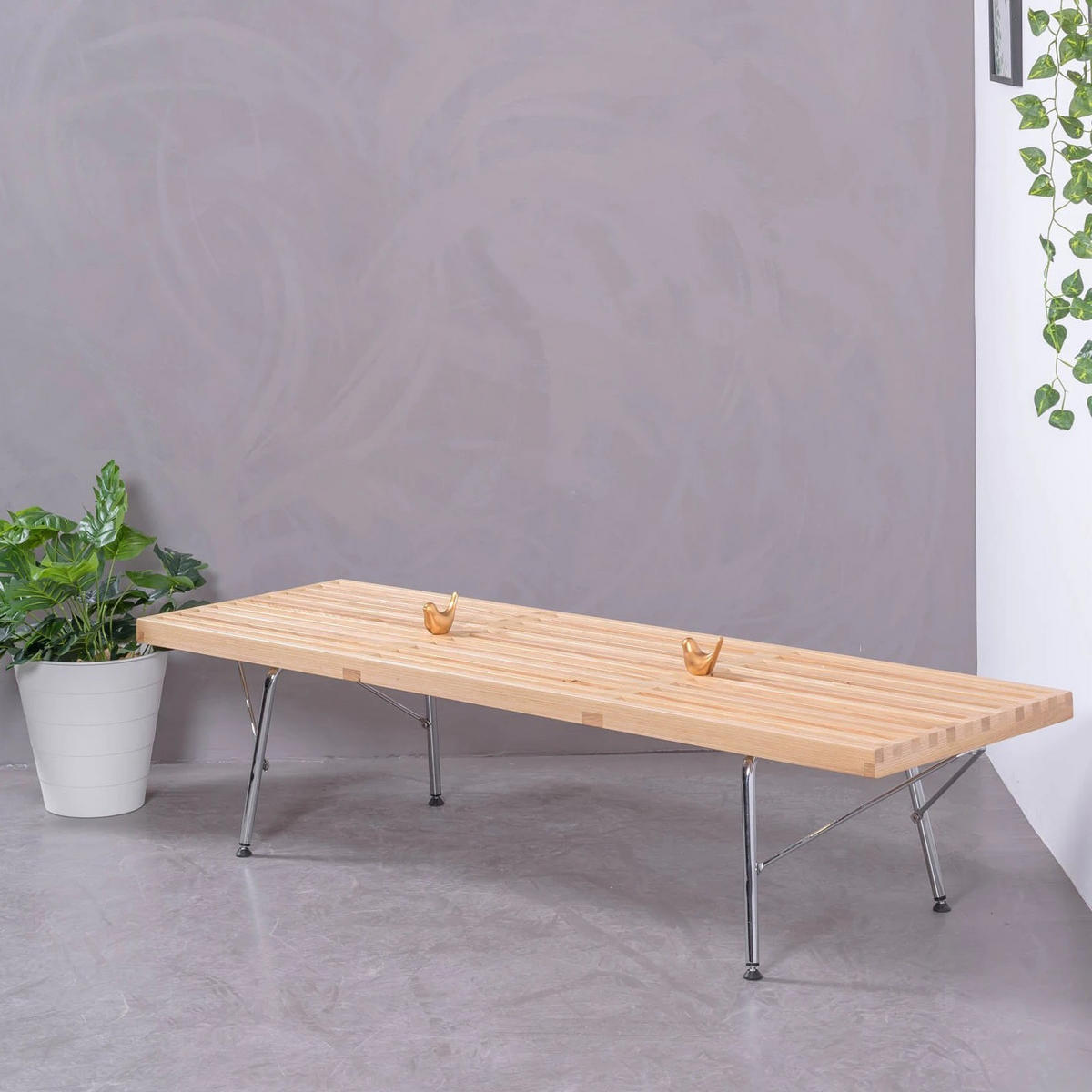 BANK Rechteckig Eschefarben 41/152/36 cm - Eschefarben, Holz (152/36/41cm) - Nest Dream