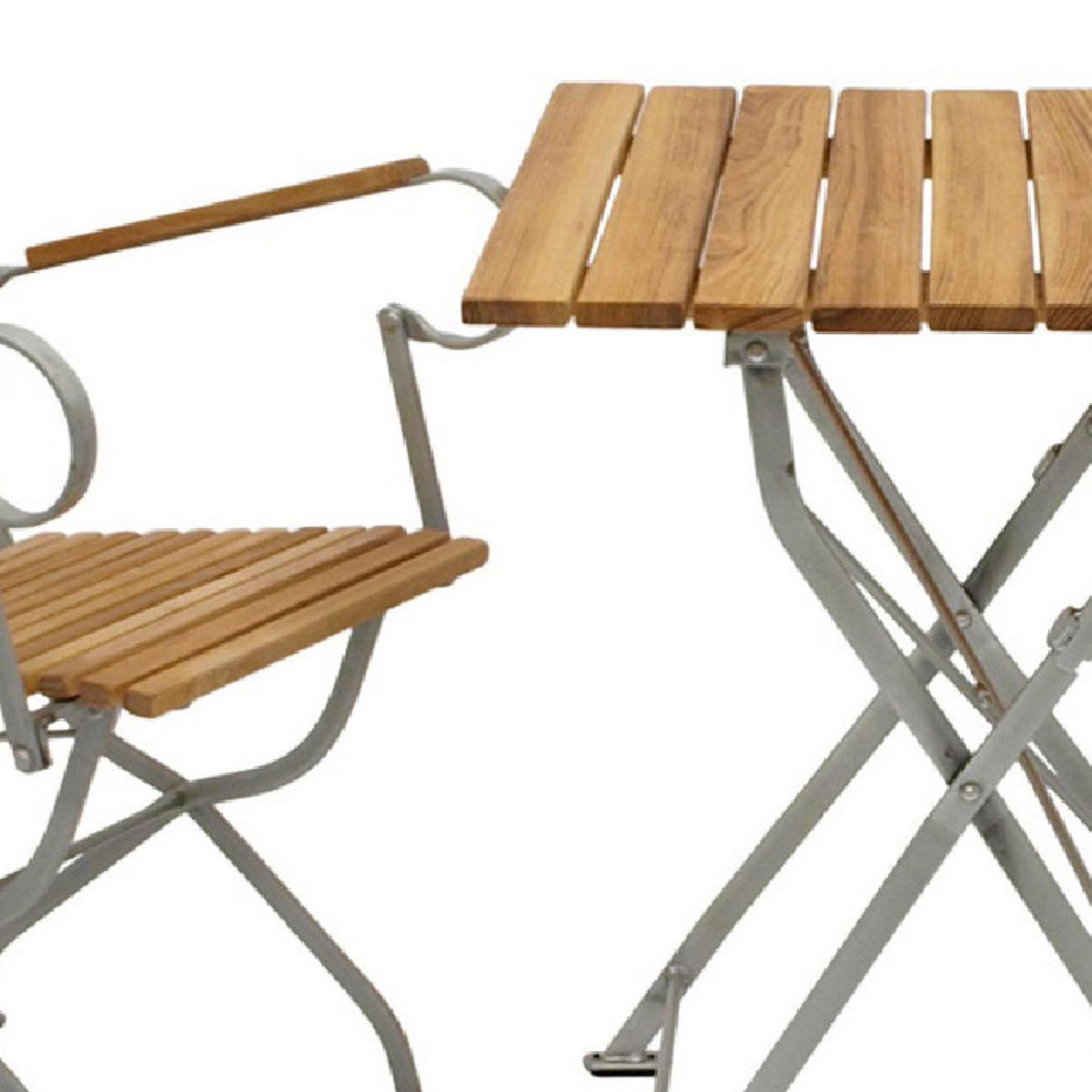 SITZGRUPPE Bad Belzig 3-teilig, Gartenset für 2 Personen - GartenSitzgruppe - Flachstahl - Robinienholz verzinkt - Grau, Holz - TPFGarden