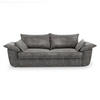 SOFA 3-Sitzer Samt Graphitgrau 232cm - Graphitfarben/Grau, Textil (232/92/102cm) - Sia Home