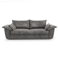 SOFA 3-Sitzer Samt Graphitgrau 232cm - Graphitfarben/Grau, Textil (232/92/102cm) - Sia Home