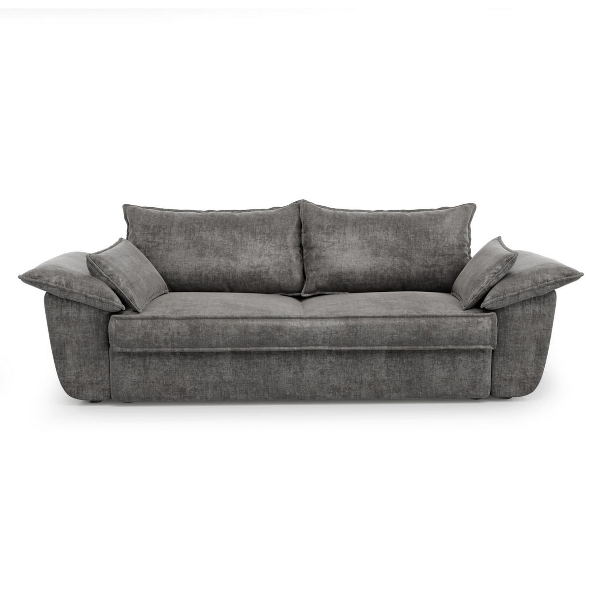 SOFA 3-Sitzer Samt Graphitgrau 232cm - Graphitfarben/Grau, Textil (232/92/102cm) - Sia Home