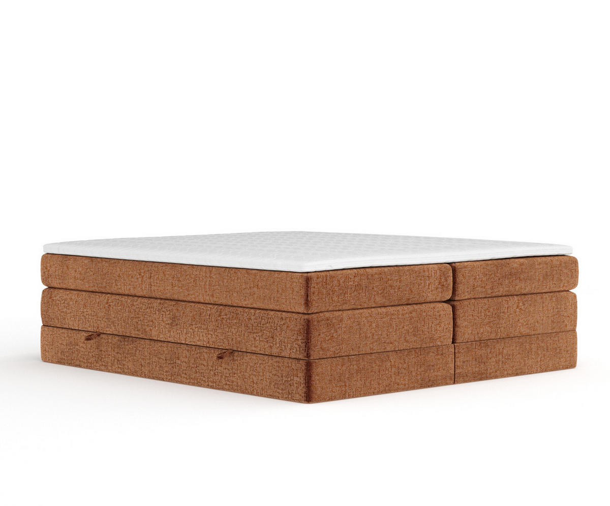 BOXSPRINGBETT Juniper Kupferfarbe 200/200 cm - Schwarz/Kupferfarben, Holz/Holzwerkstoff (200/200cm) - Maison de Reve