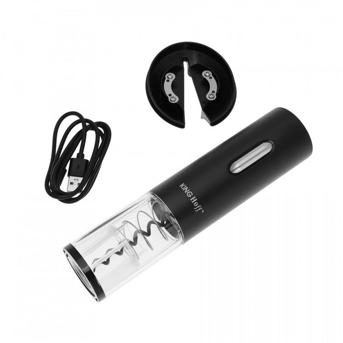 KORKENZIEHER elektrisch KH1590 - Schwarz, Metall (4.5cm) - Kinghoff 
