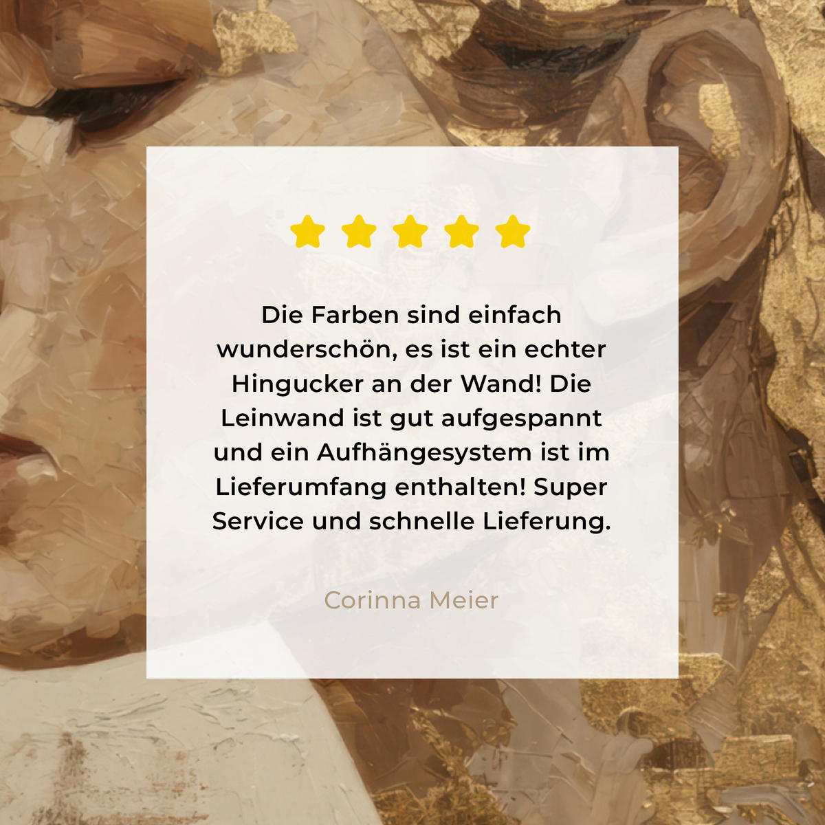 LEINWANDBILD Frau - Gold - Abstrakt - Textur Wandbild Wohnzimmer 50x50 cm - Goldfarben, Textil (50/50cm) - MuchoWow