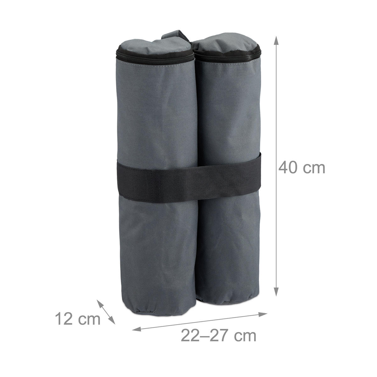 4XPAVILLON-SANDSÄCKE - Anthrazit, Textil/Metall (42/40/1.5cm) - Relaxdays