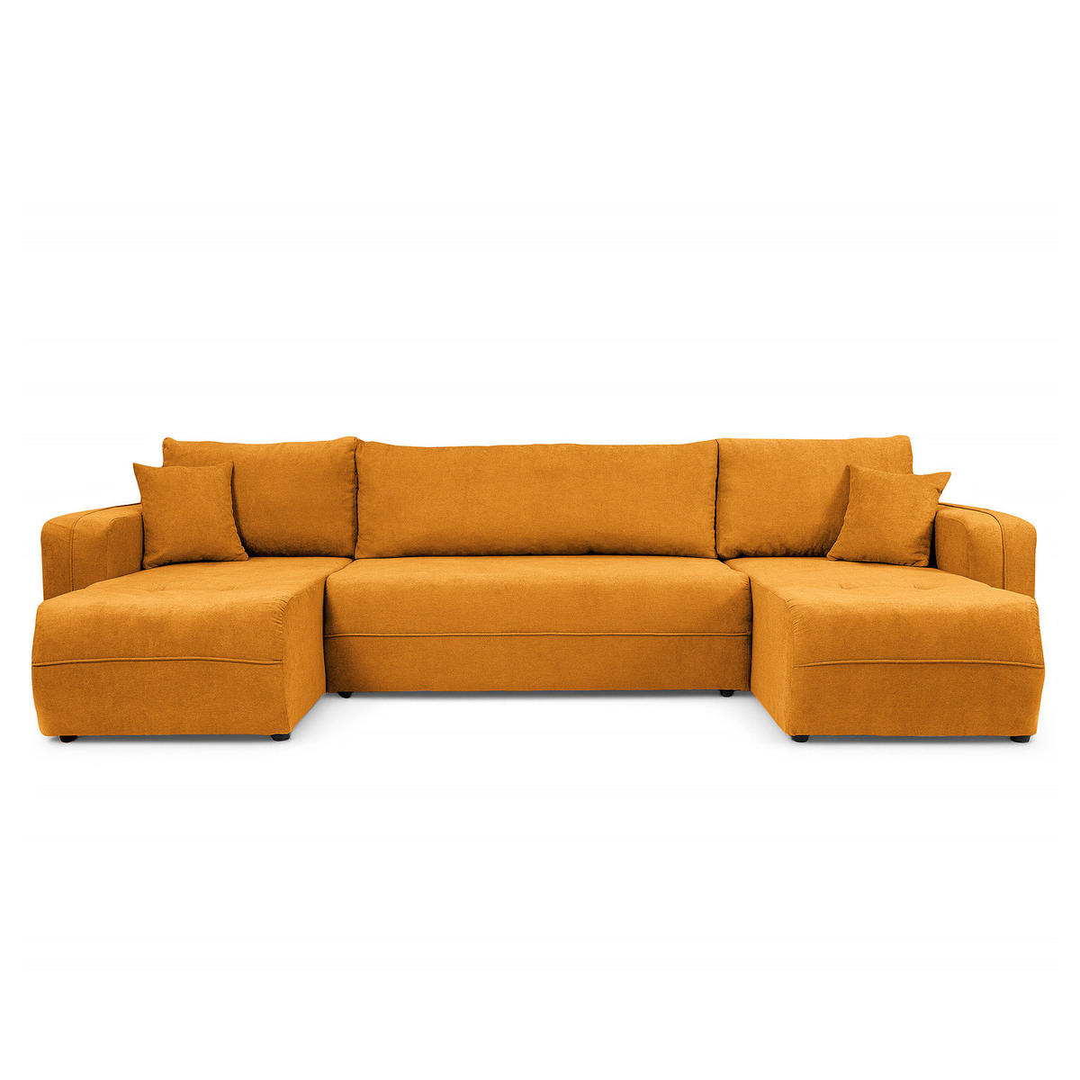 WOHNLANDSCHAFT - Gelb/Schwarz, Kunststoff/Textil (312/82/145cm) - home24