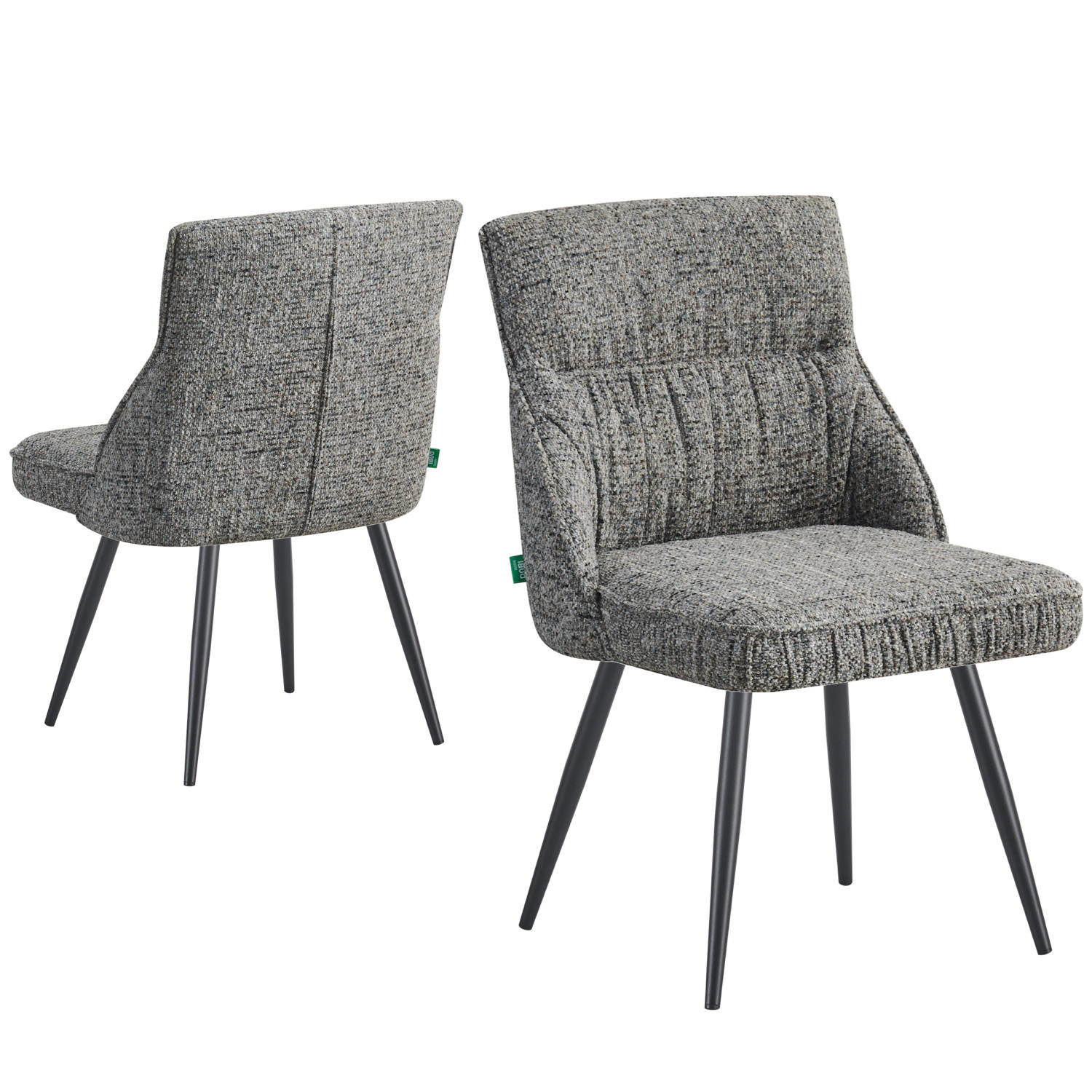 ESSZIMMERSTUHL ALESSIA 2er-Set - Dunkelgrau/Schwarz, Textil/Metall (49/83/62cm) - DUBI Möbel