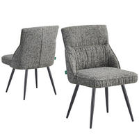ESSZIMMERSTUHL ALESSIA 2er-Set - Dunkelgrau/Schwarz, Textil/Metall (49/83/62cm) - DUBI Möbel