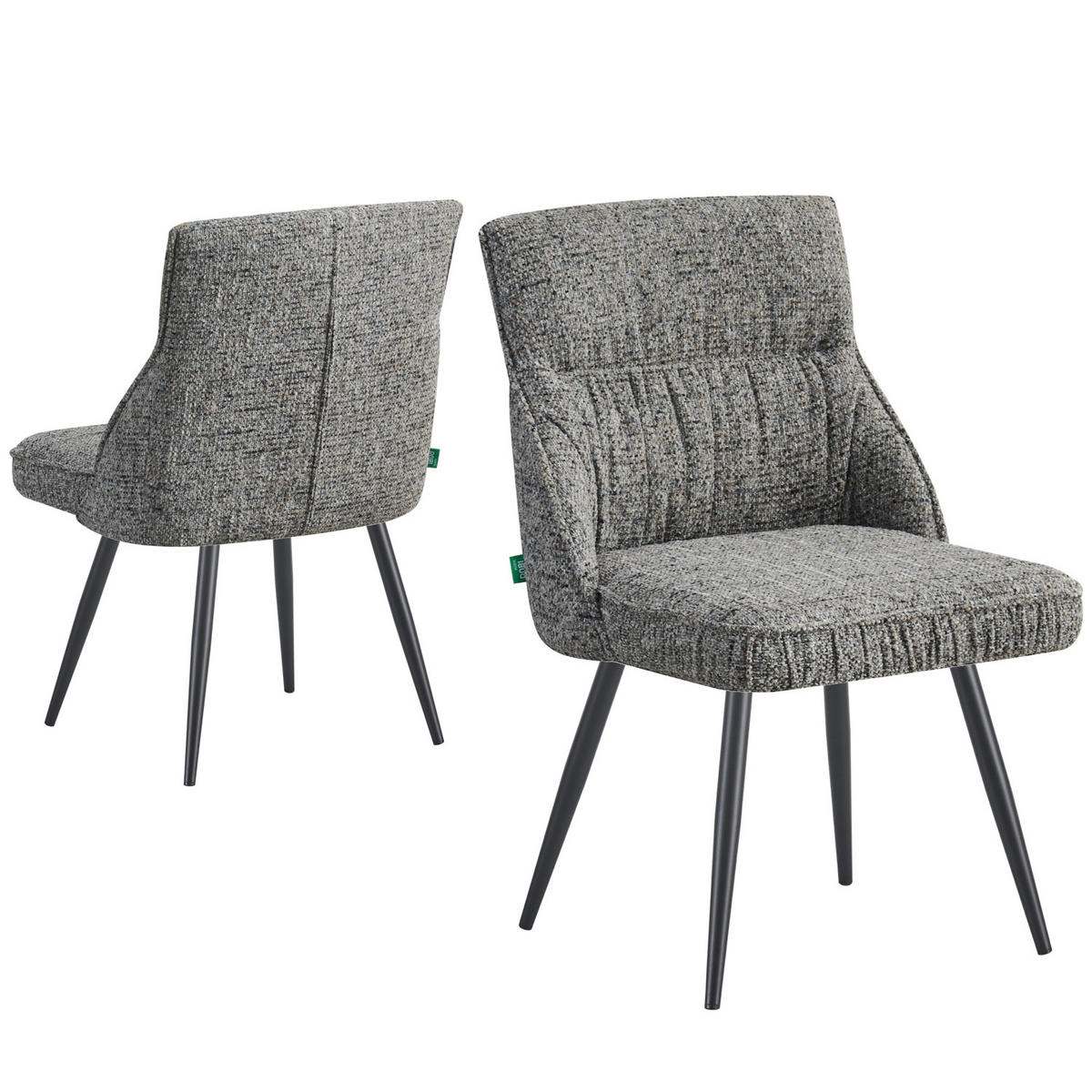 ESSZIMMERSTUHL ALESSIA 2er-Set - Dunkelgrau/Schwarz, Textil/Metall (49/83/62cm) - DUBI Möbel