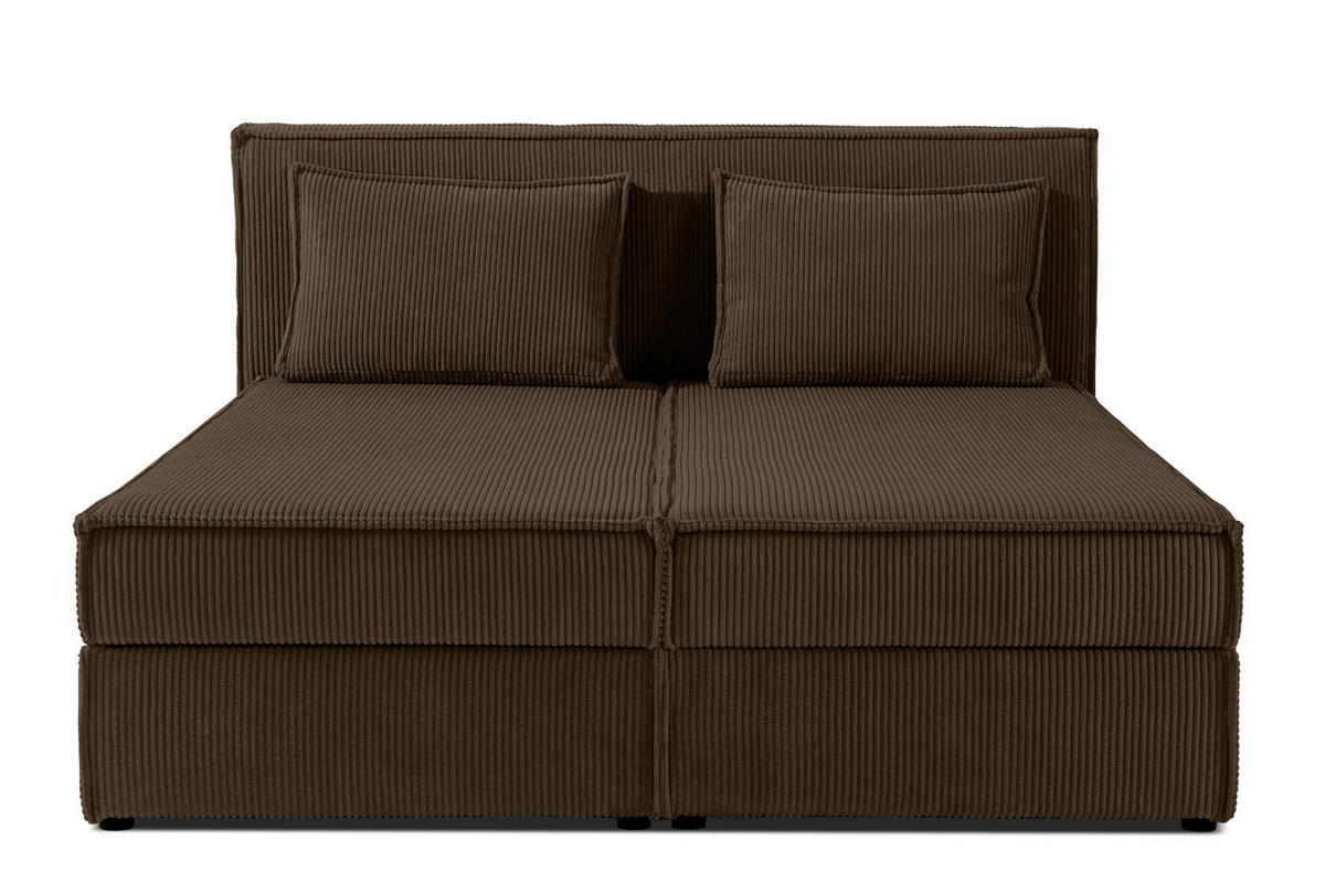 BOXSPRINGBETT ROTI mit Stauraum, dunkelbraun - Dunkelbraun/Schwarz, Holz/Holzwerkstoff (160/200cm) - KONSIMO®