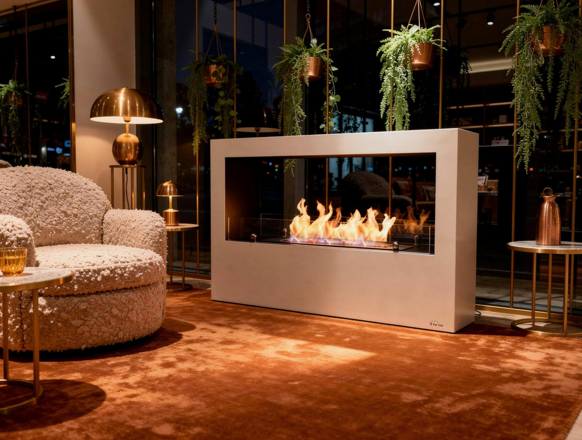 BIOETHANOL-KAMIN Weiß Bodenmodell inklusive 3 L Brennblock - Weiß, Metall (100/70/30cm) - Purline