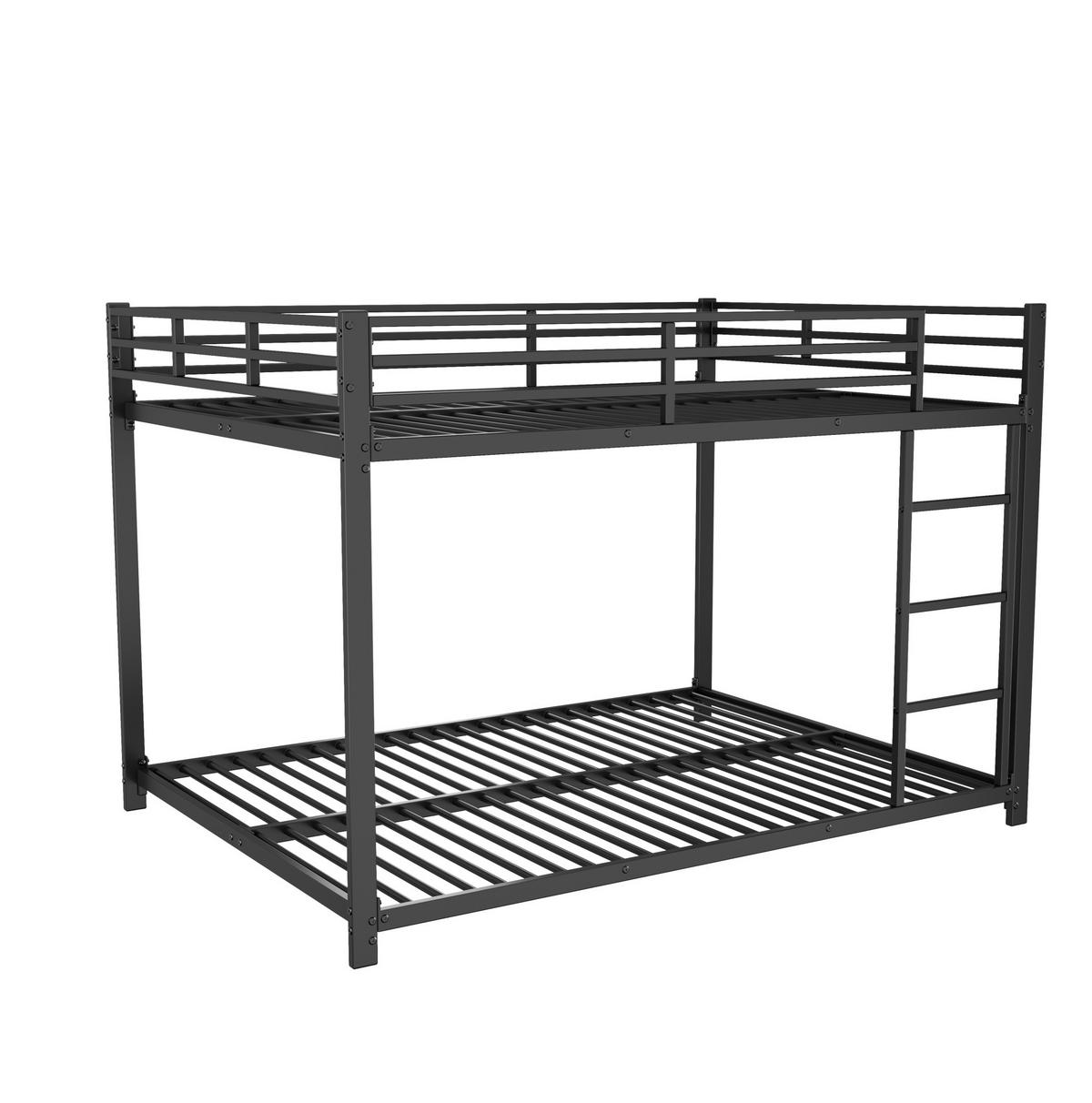 ETAGENBETT 140/200 cm Schwarz aus Metall, platzsparend - Schwarz, Metall (140/200cm) - MIVRAY