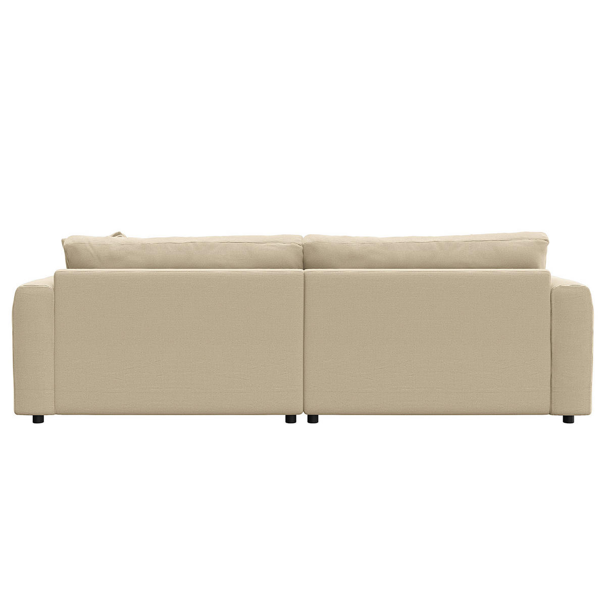 ECKSOFA mit Longchair - Beige/Schwarz, Kunststoff/Textil (238/183cm) - home24