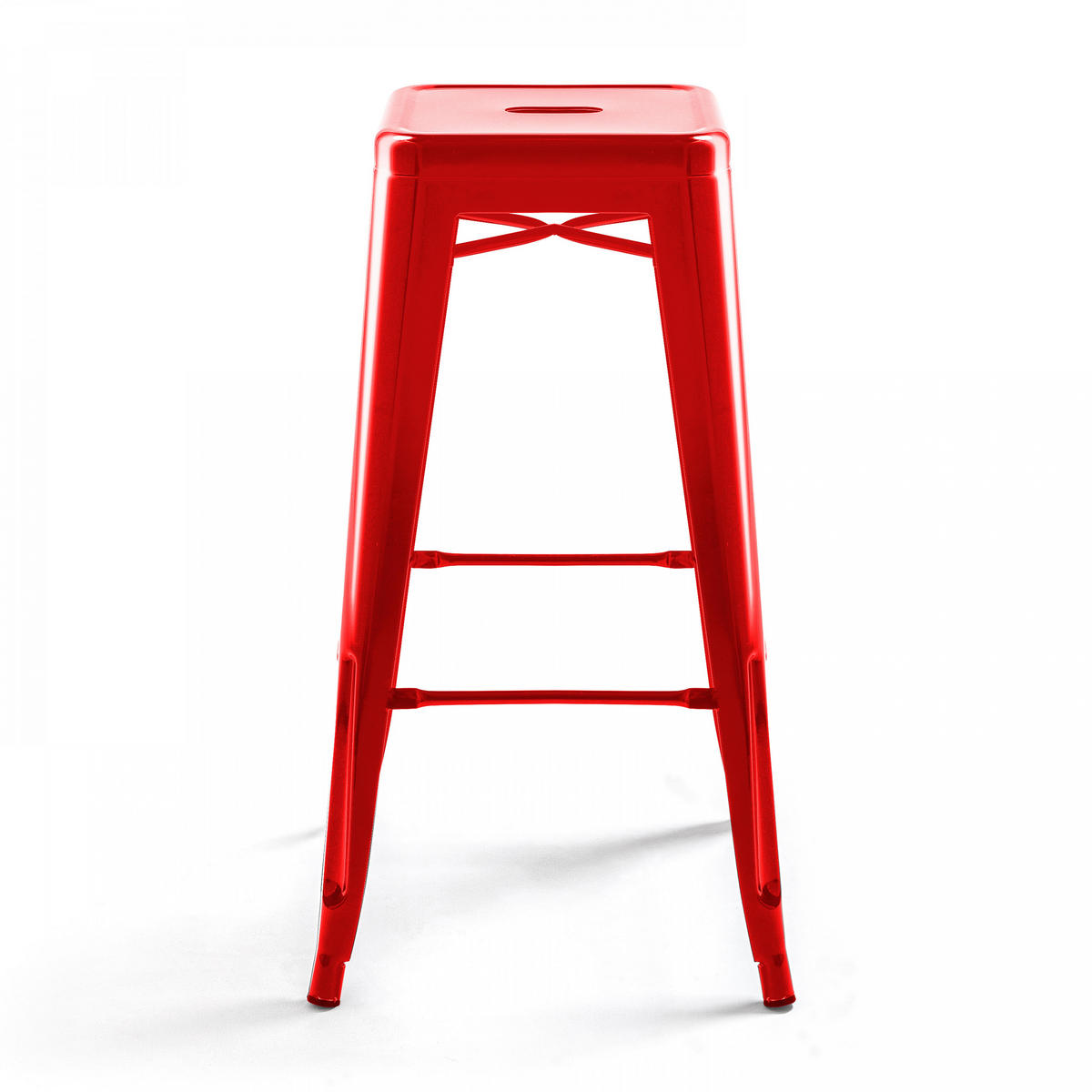 HOCHSTUHL 4-tlg., Rot - Rot, Metall (43/76/43cm) - Oviala
