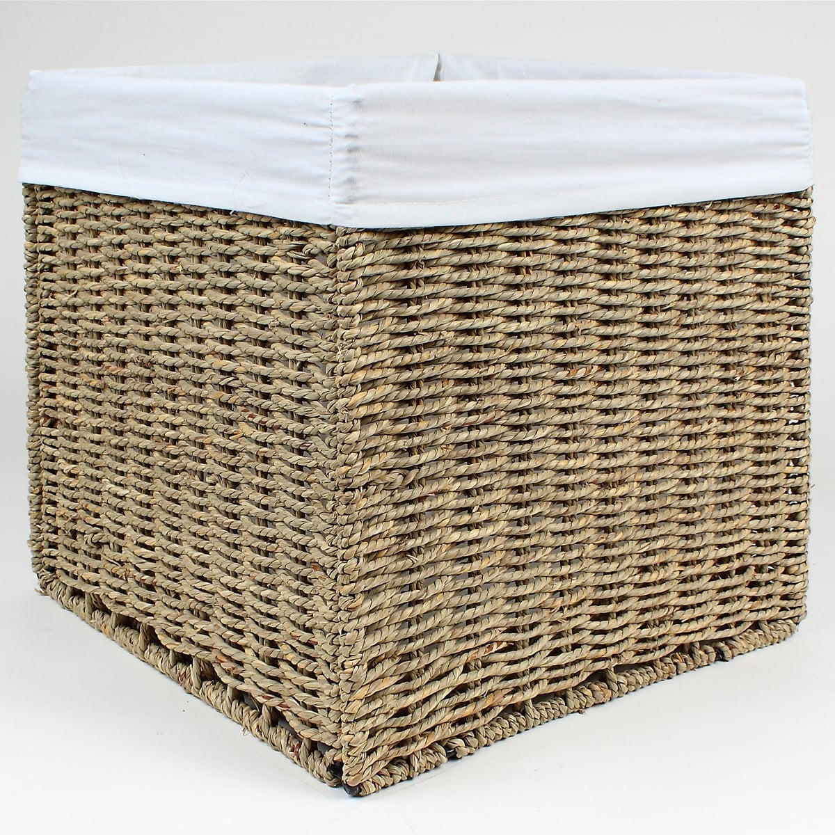 FALTBARER Aufbewahrungswürfel aus Seegras - 32 x 32 x 32 cm - Apfelbaumfarben, Naturmaterialien (32/32/32cm) - Calicosy
