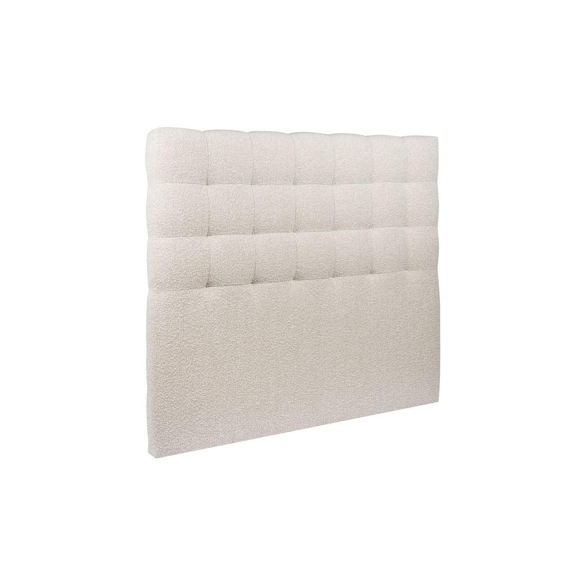 KOPFTEIL gepolstert - Gesteppt – hellbeiger Bouclé-Stoff - 180 cm - Beige, Karton/Holz (180/120/10cm) - Sommeil de Plomb