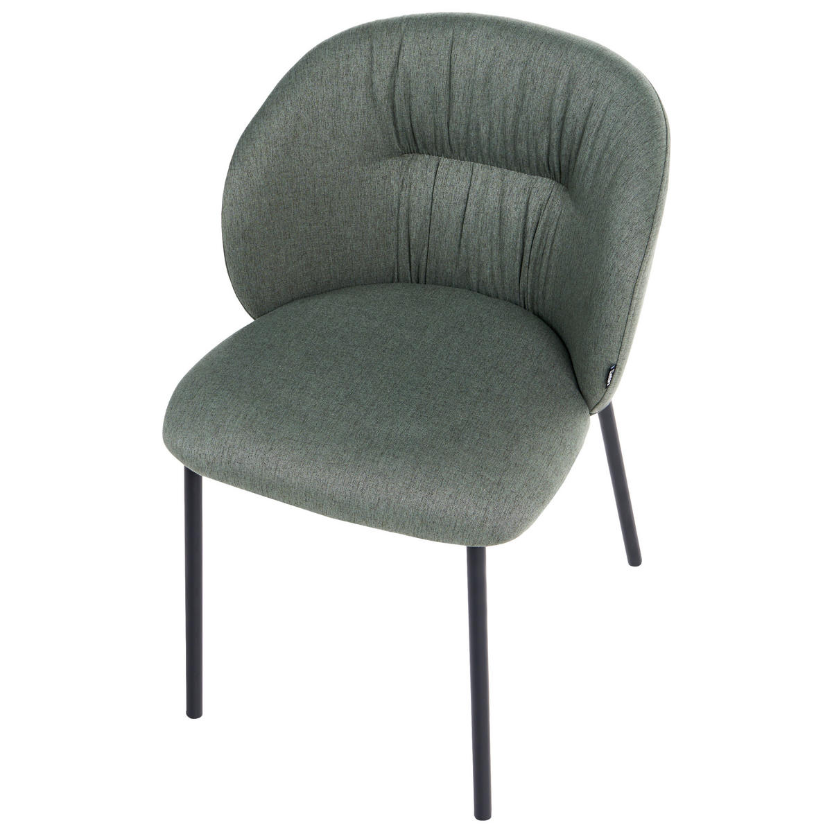ESSZIMMERSTUHL 2er Set Stoff Grün Mesa - Schwarz/Grün, Textil (55/80/59cm) - Beliani