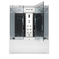 BADEWANNE Dusche K80-SW-EH-B-EC-SC-EA Duschtempel - Schwarz, Glas/Kunststoff (180/100/228cm) - AcquaVapore by Sandra Jentho