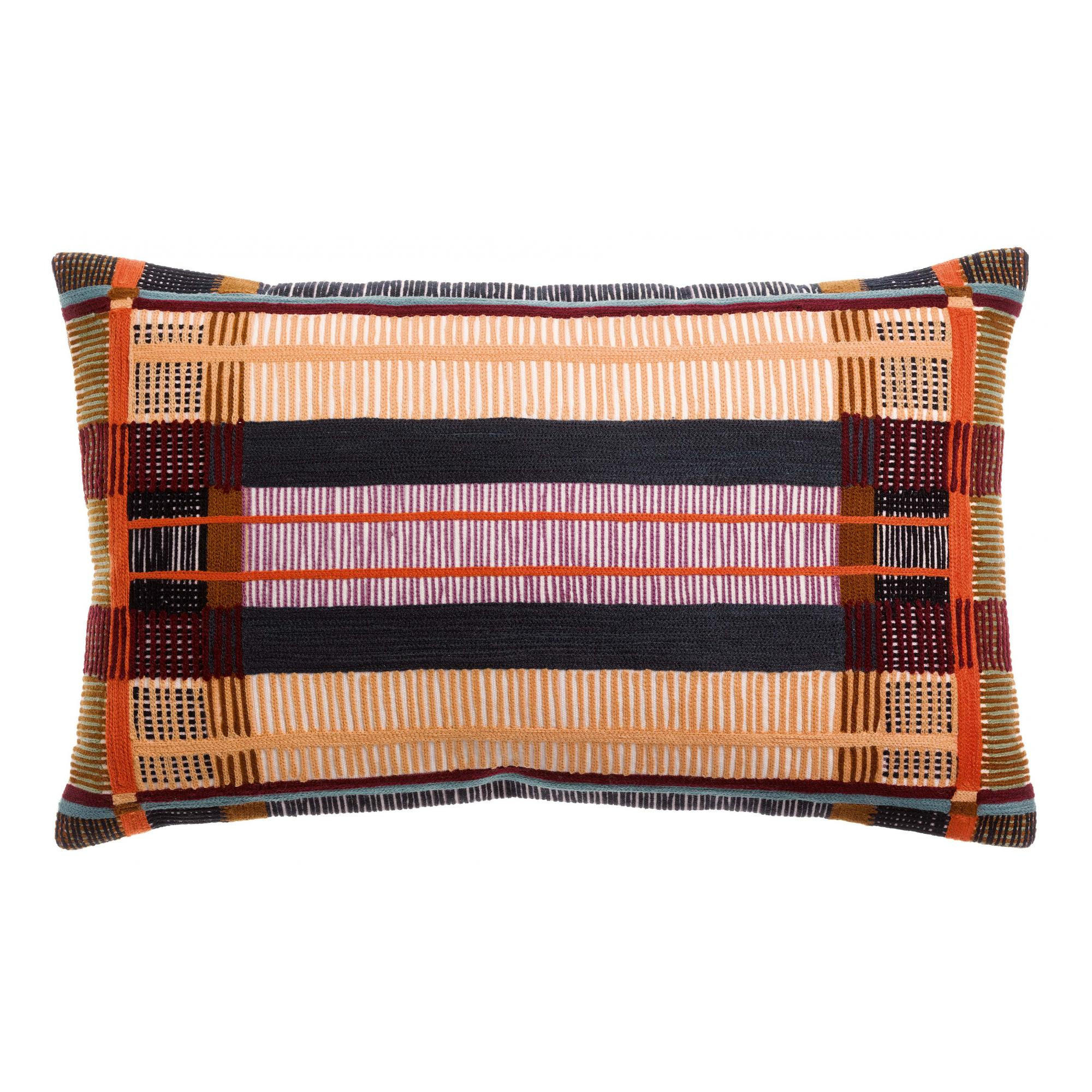 BESTICKTES KISSEN Kaël multico 30 x 50 cm - Multicolor, Textil (30/50cm) - Vivaraise