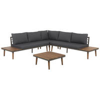 LOUNGE-SET 5-Sitzer grau Corato - Grau, Holz - Beliani