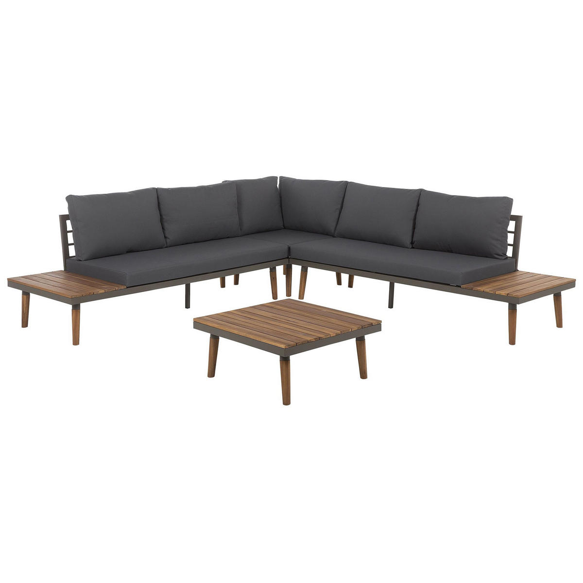 LOUNGE-SET 5-Sitzer grau Corato - Grau, Holz - Beliani