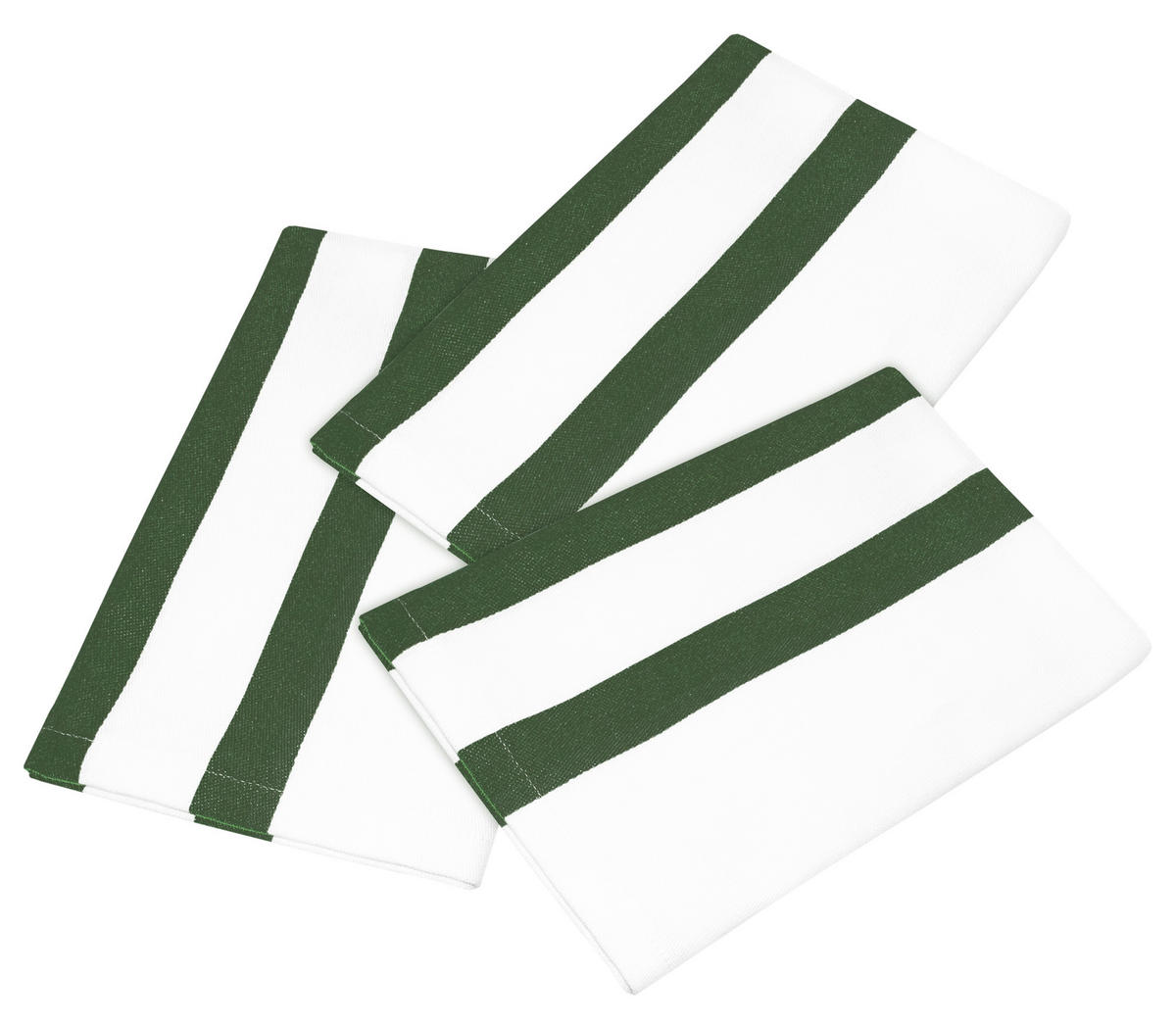 GESCHIRRTÜCHER Halbleinen 50x70 cm, 3er Set, Grün - Weiß - Weiß/Grün, Textil (50/70cm) - Lashuma