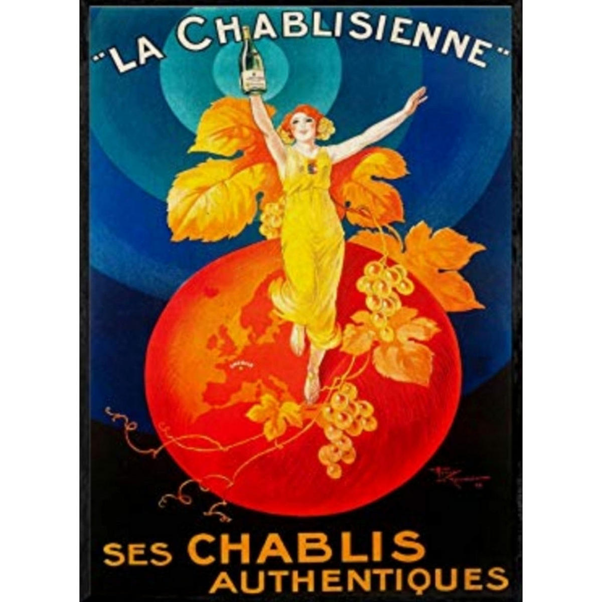 POSTER Chablisienne A3 Schwarzer Rahmen - Schwarz, Papier (29.7/5/42cm) - Nacnic