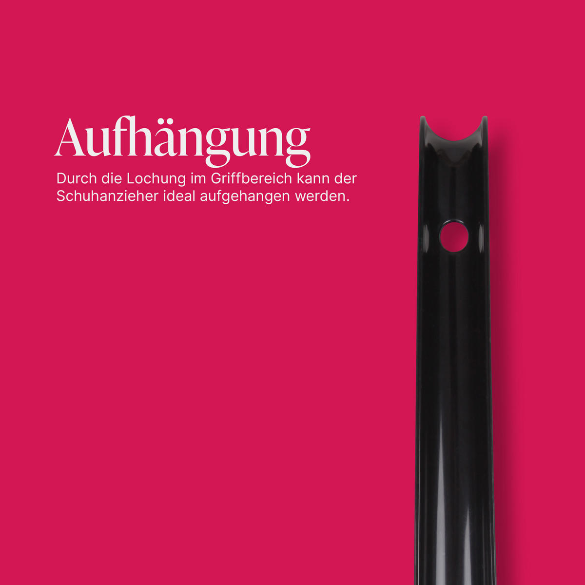 SCHUHLÖFFEL Kunststoff Schwarz 64 cm - Schwarz, Kunststoff (4/1/64cm) - ProHome