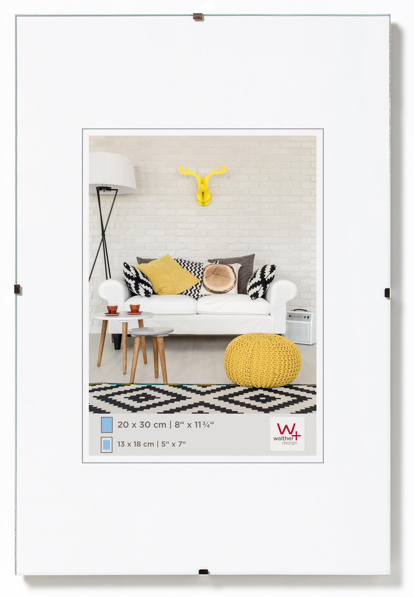 BILDERRAHMEN Rahmenlose Bildhalter 42x60 cm, KLARGL - Transparent, Glas (42/59.4/1cm) - walther design