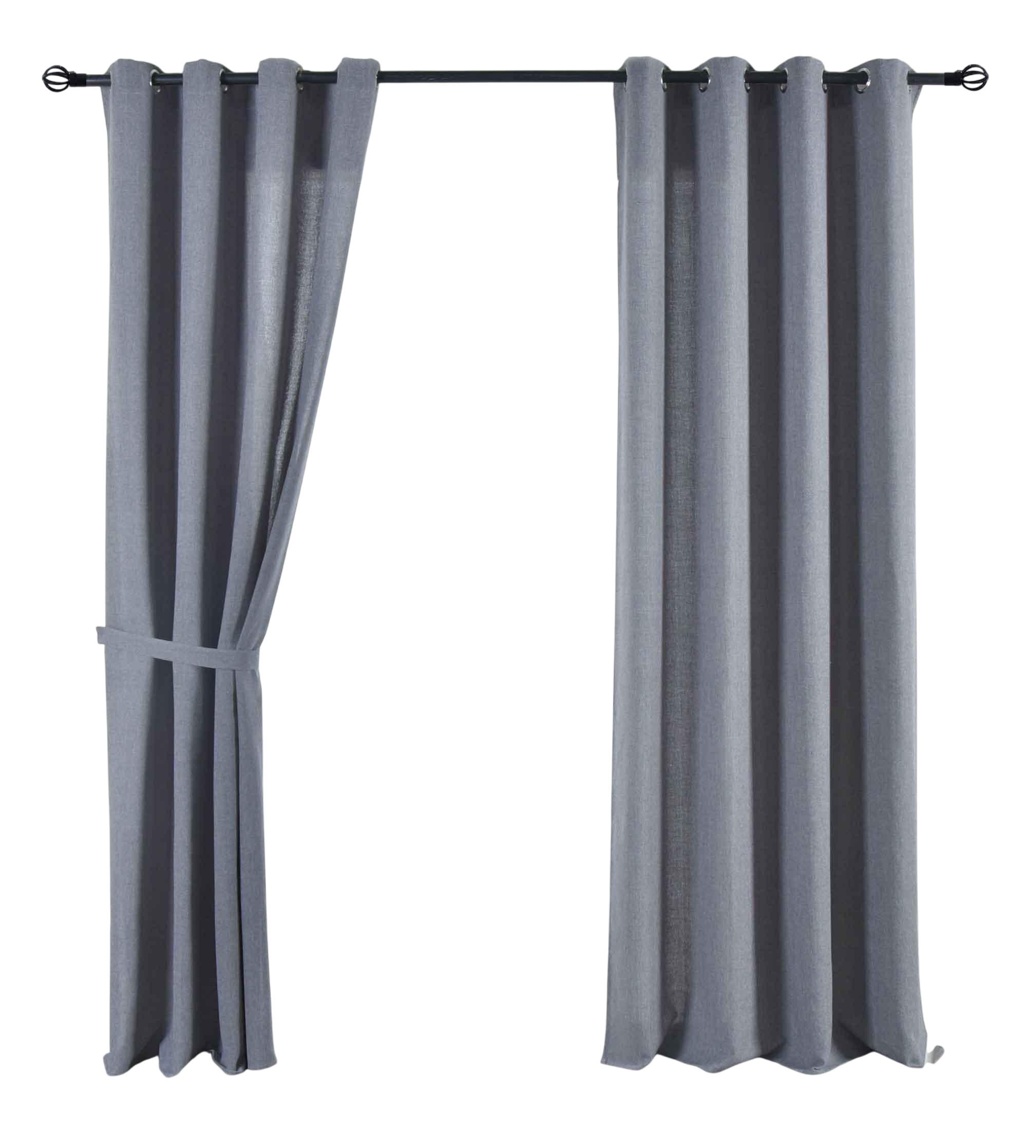 VORHANG 2ER SET »Essen« HxB 245x145 cm Dunkelgrau - Dunkelgrau, Textil (145/245cm) - Gardinenbox