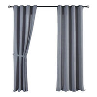 VORHANG 2ER SET »Essen« HxB 245x145 cm Dunkelgrau - Dunkelgrau, Textil (145/245cm) - Gardinenbox