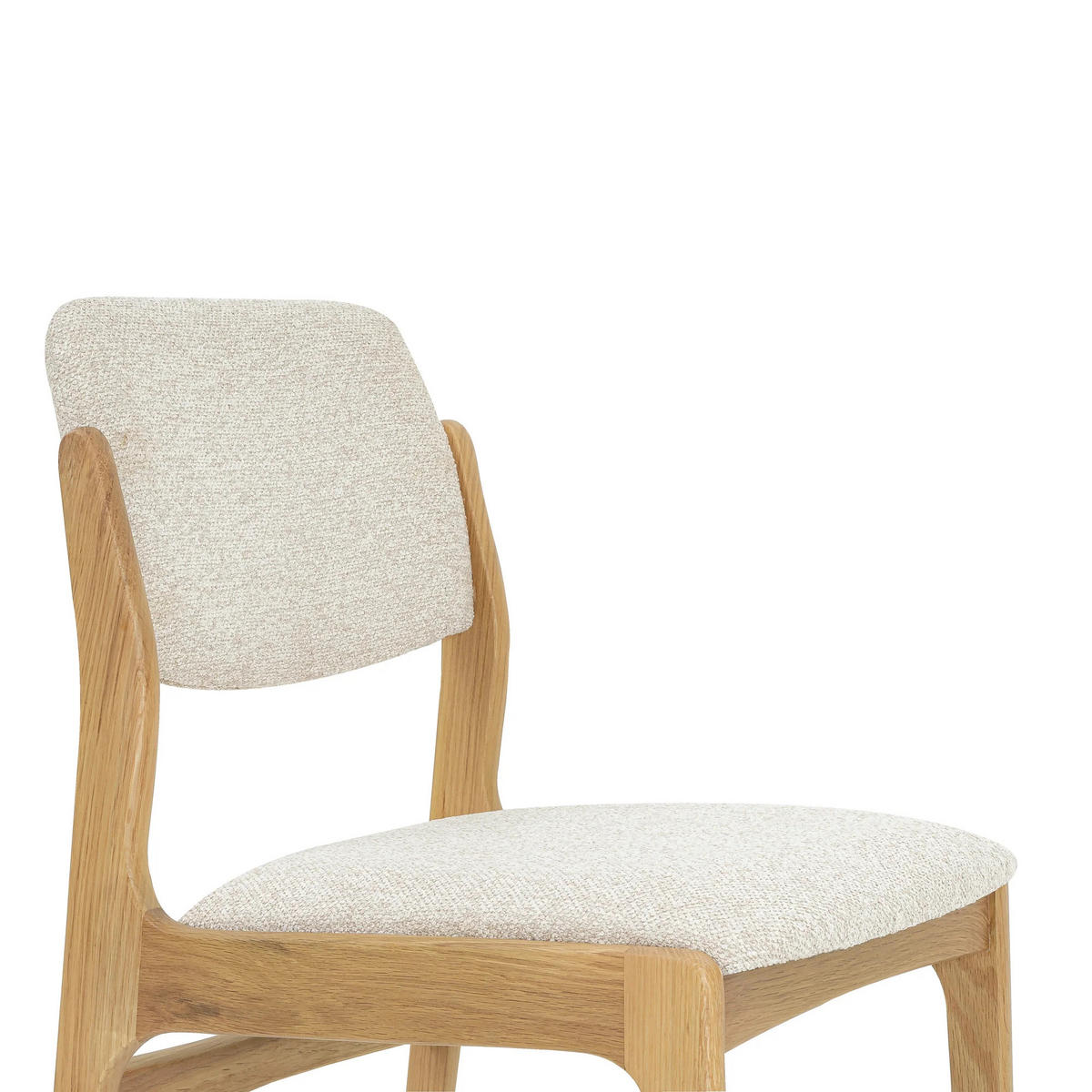 ESSZIMMERSTUHL Oslo 2er Set, Natur Eiche + beiger Stoff - Beige, Holz (52/83/45cm) - WOODEK