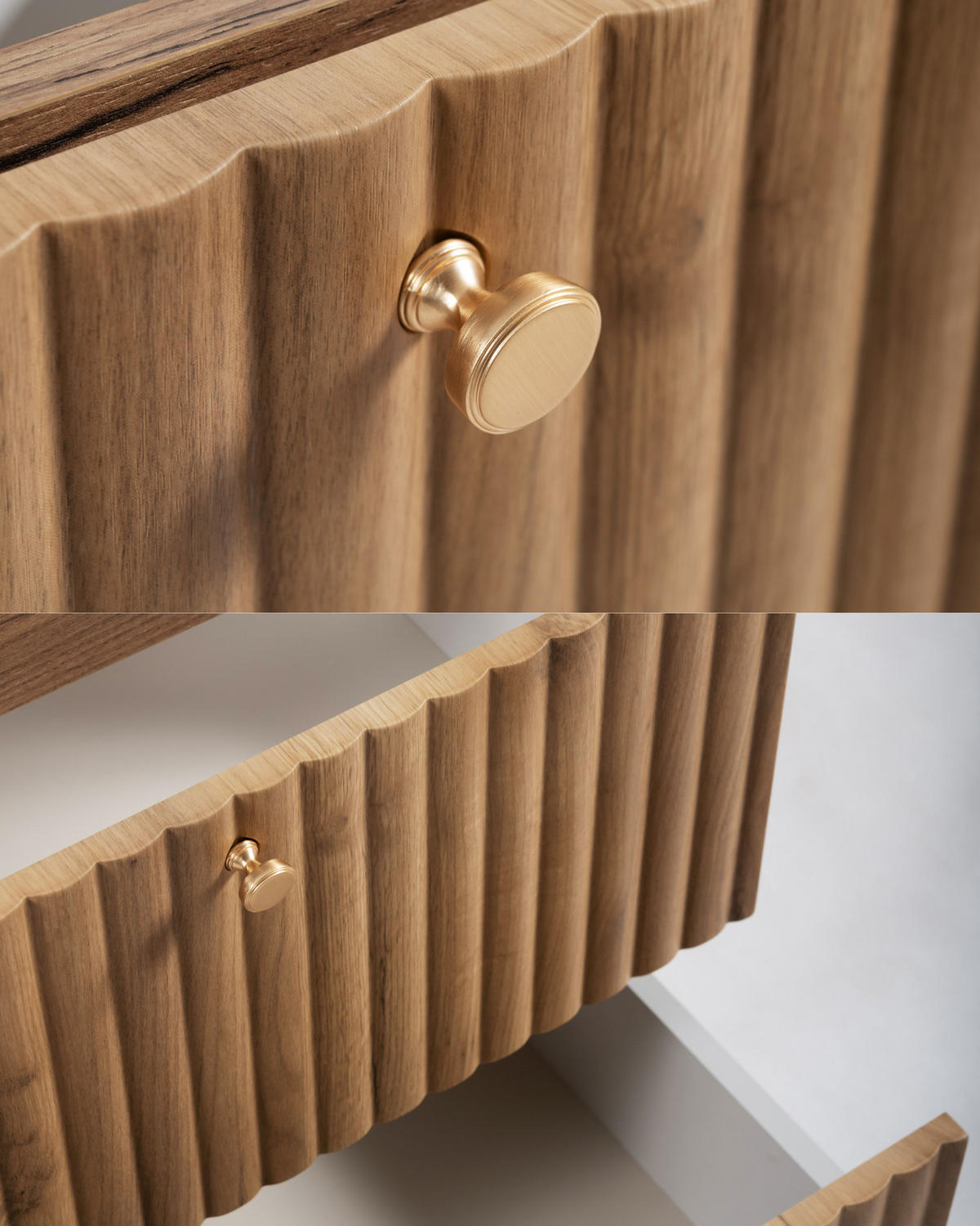 BADEZIMMERSCHRANK: Craft Eiche Gold / Platte Craft-Eiche / Griffe Gold / Beine Gold, 60 x 44,4 x 73,6 cm - Eichefarben/Goldfarben, Holzwerkstoff (60/73.6/44.4cm) - 3XE LIVING