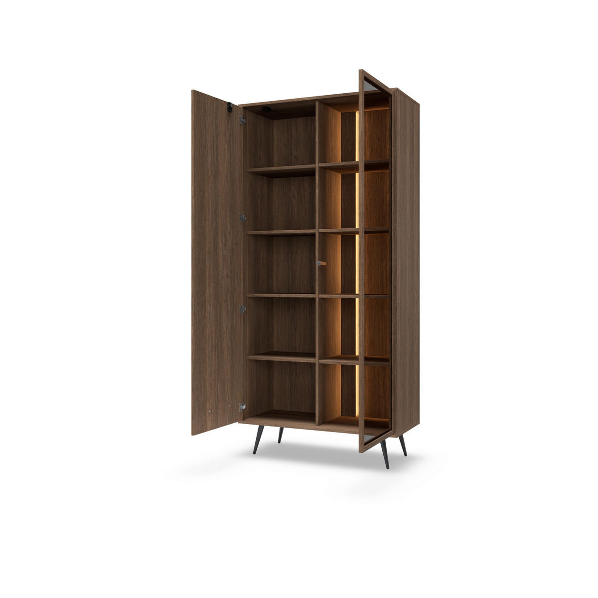 VITRINE DAVANTI 196,4 / 93,5 cm in Eichefarben - Eichefarben, Holzwerkstoff (93.5/196.4/40cm) - MASSENO