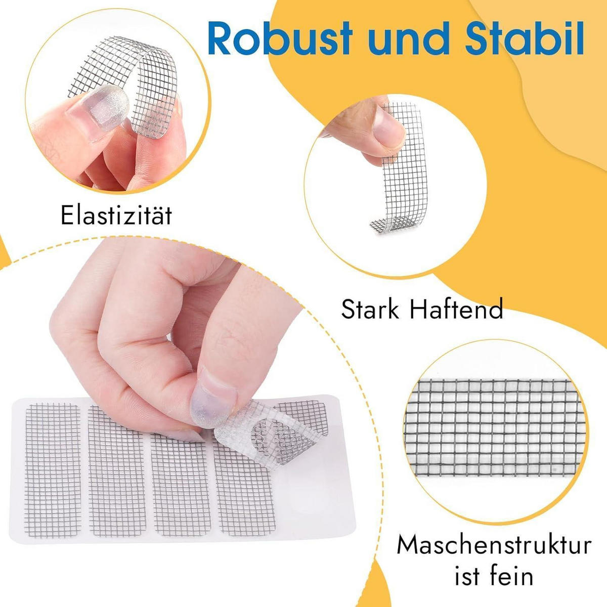 FLIEGENGITTER Reparatur Set 125 Stück - Grau, Glas (1/1/1cm)