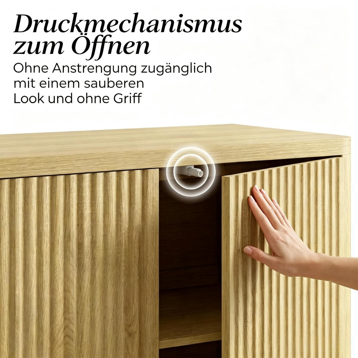 SIDEBOARD DE-38091 147/40/77 cm mit 2 Schränken und verstellbaren Regalen Eiche - Eichefarben, Holzwerkstoff (147/77/40cm) - ComfortXL
